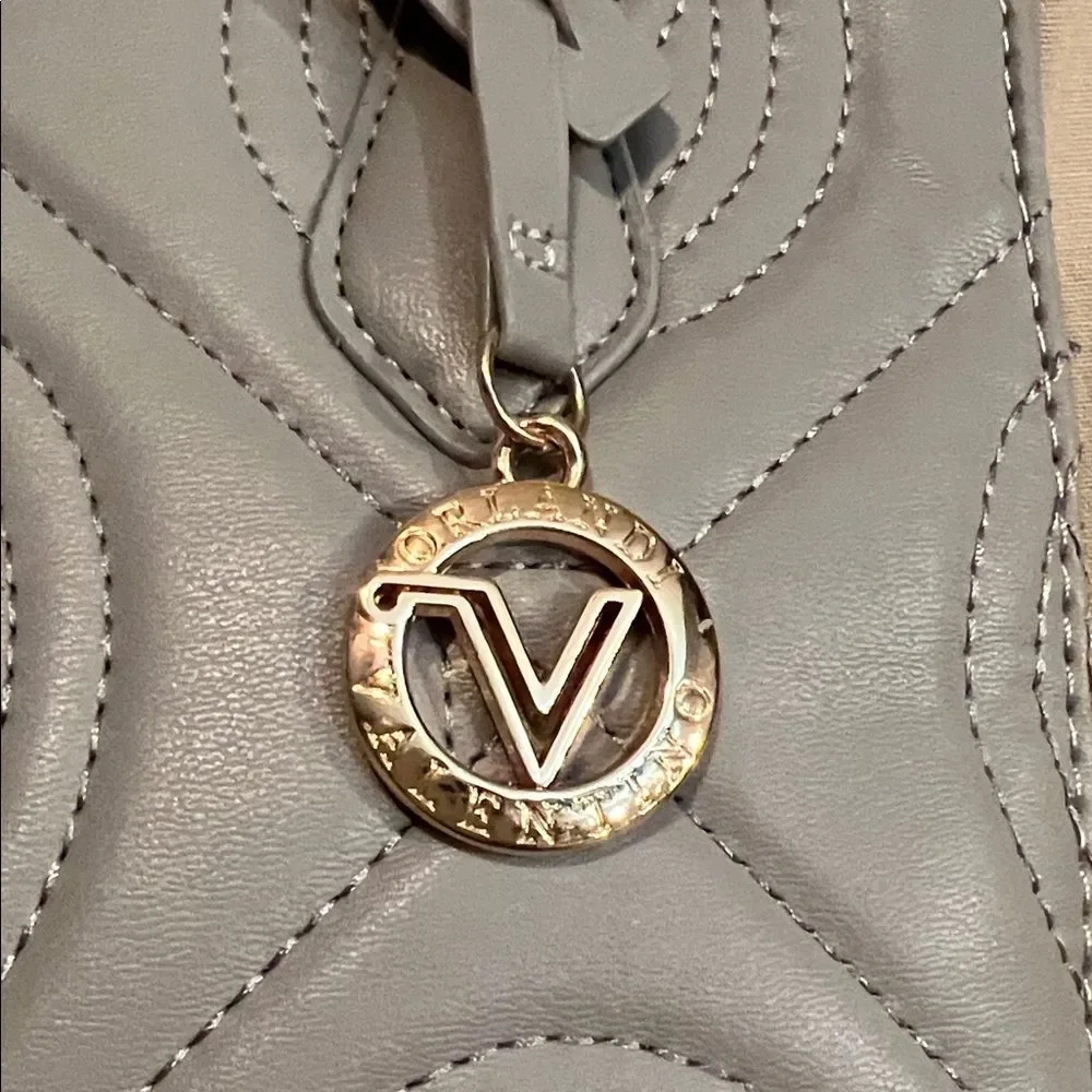 Valentino Orlandi Gray Quilted Mini Tote Crossbody Satchel NWT $299 - Picture 6 of 7